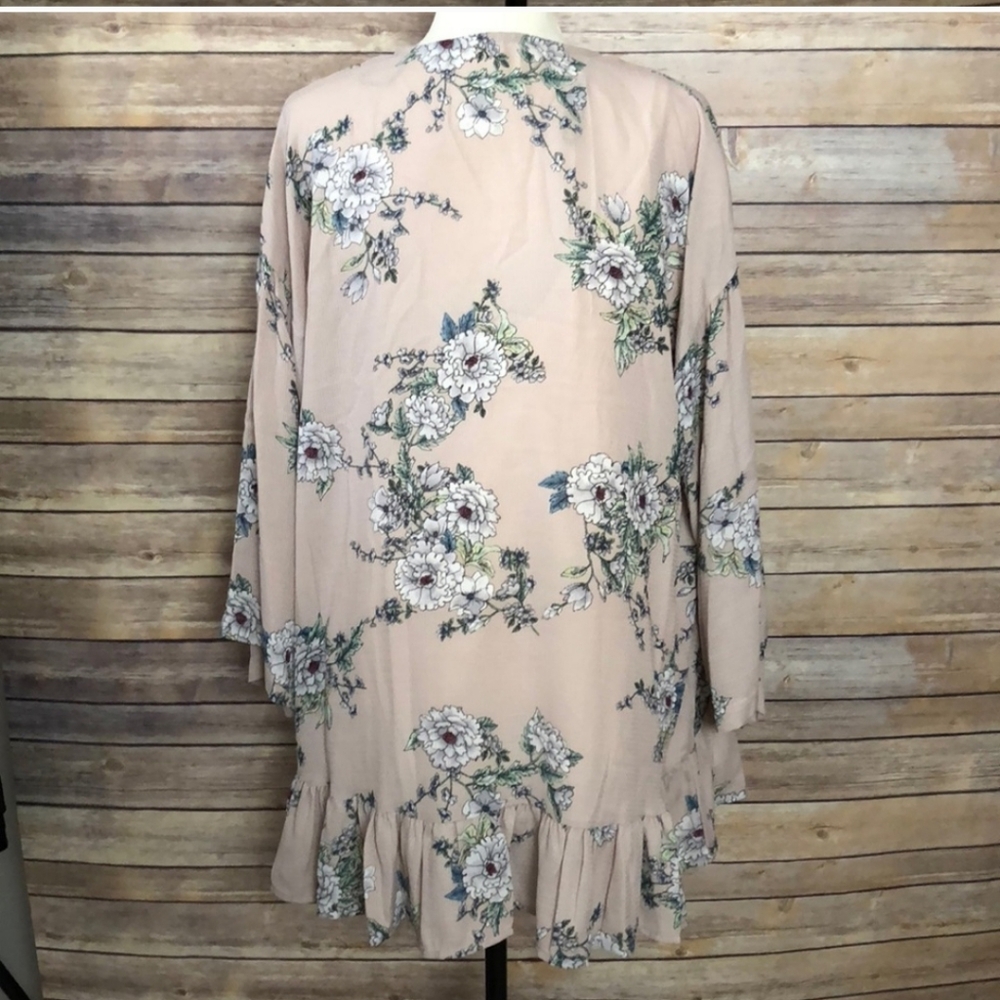 PLEIONE Floral Kimono Cardigan Size Medium - Picture 4 of 6